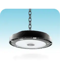 Campana UFO LED 150W aluminio y vidrio luz fría Lion Argentina