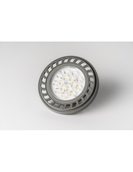 Lampara AR111 led Base Gris 12W Calida Angulo de 45
