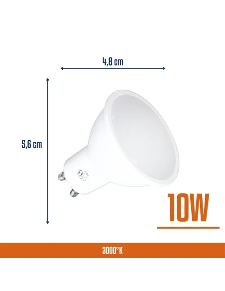 Lámapra Dicroica LED 10W Cálida [LD10W-C]