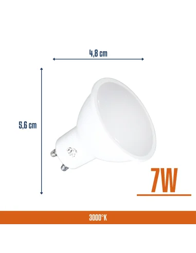 Lámpara Dicroica LED 7W Cálida [LD07W-C]