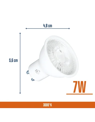 Lámpara Dicroica LED Lupa 7W Cálida [LD07W-L-C]