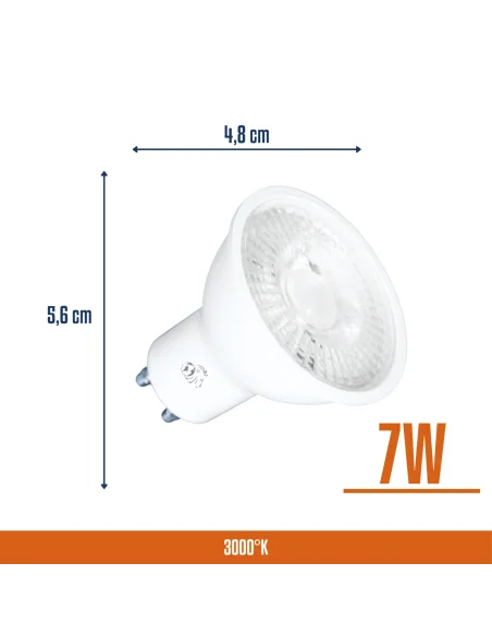 Lámpara Dicroica LED Lupa 7W Cálida [LD07W-L-C]