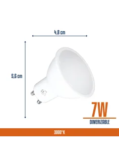Lámpara Dicroica LED Dimerizable 7W Cálida [LD07W-D-C] 2