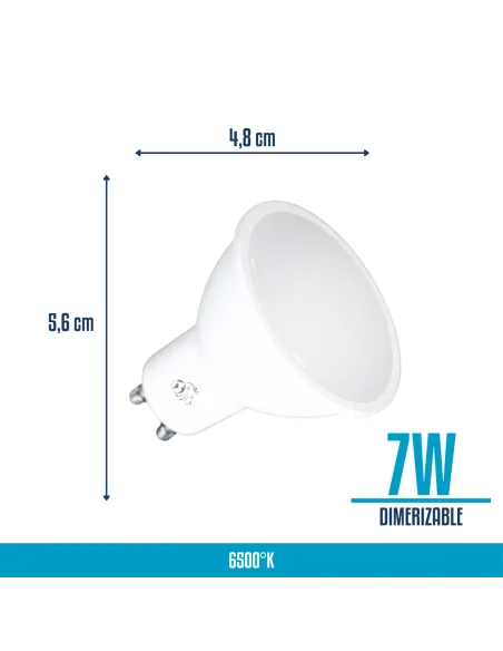 Lámpara Dicroica LED Dimerizable 7W Fría [LD07W-D-F]