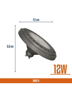 Lámpara AR111 LED Gris 12W Cálida [LD12W-G-C] 2