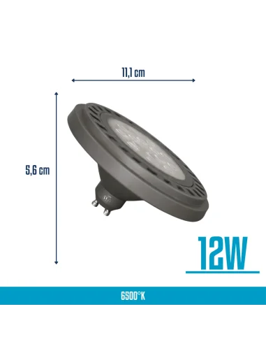 Lámpara AR111 LED Gris 12W Fría [LD12W-G-F]