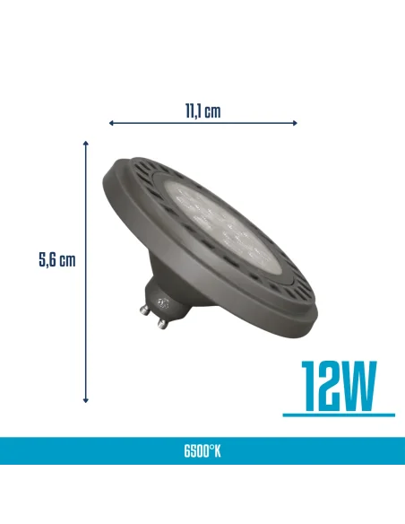Lámpara AR111 LED Gris 12W Fría [LD12W-G-F]