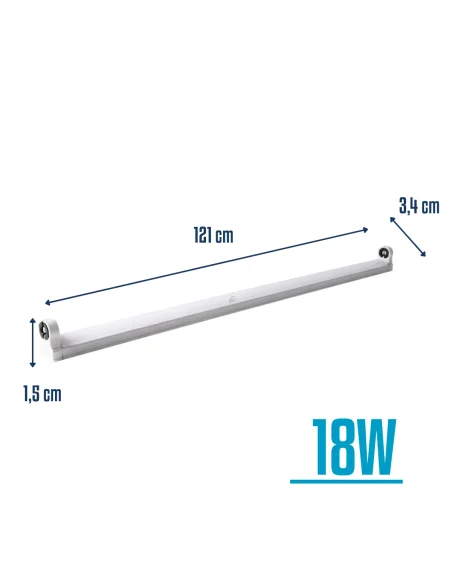Listón de chapa para tubo LED 18W  [TFB12-1P]