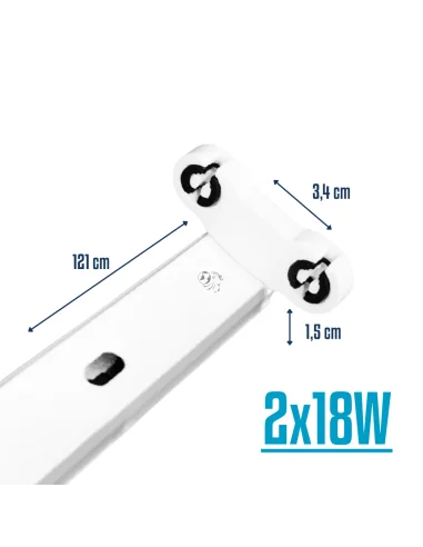 Listón de chapa para tubo LED 18W doble  [TFB12D-1P]
