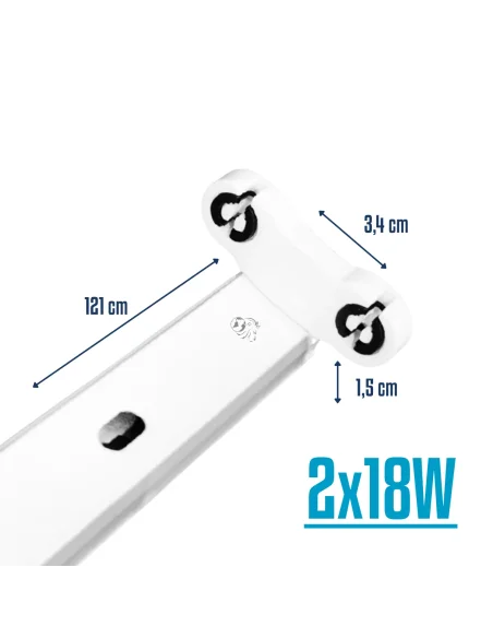Listón de chapa para tubo LED 18W doble  [TFB12D-1P]