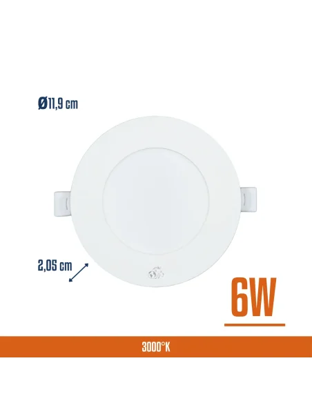 Panel de embutir LED 6W Cálida [LPRE06W-C]