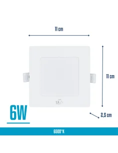 Panel de embutir LED 6W cuadrado Fría [LPCE06W-F] 2