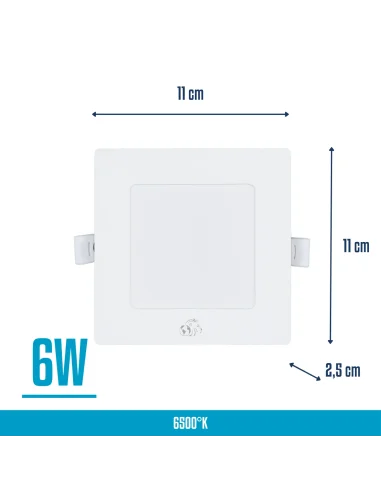 Panel de embutir LED 6W cuadrado Fría [LPCE06W-F]