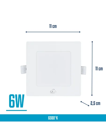 Panel de embutir LED 6W cuadrado Fría [LPCE06W-F]