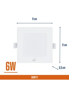 Panel de embutir LED 6W cuadrado Cálida [LPCE06W-C] 2