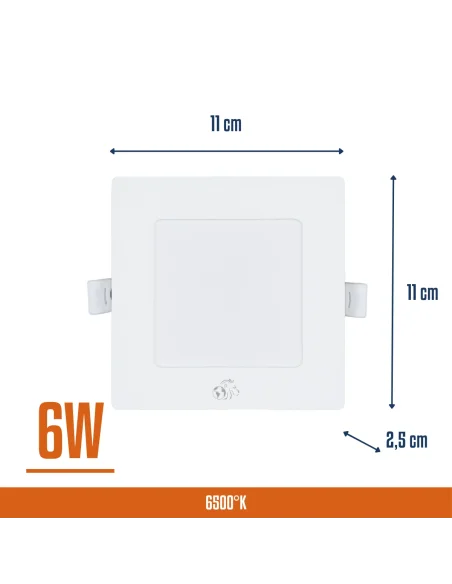Panel de embutir LED 6W cuadrado Cálida [LPCE06W-C]