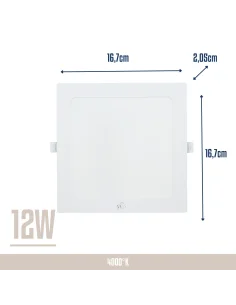 Panel de embutir LED 12W cuadrado Neutra [LPCE12W-N] 2