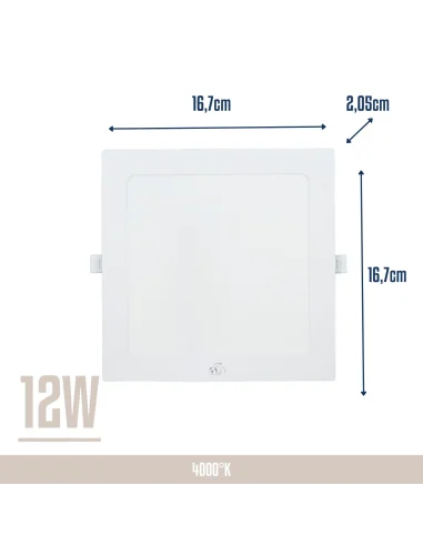 Panel de embutir LED 12W cuadrado Neutra [LPCE12W-N]