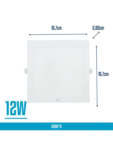 Panel de embutir LED 12W cuadrado Fría [LPCE12W-F]