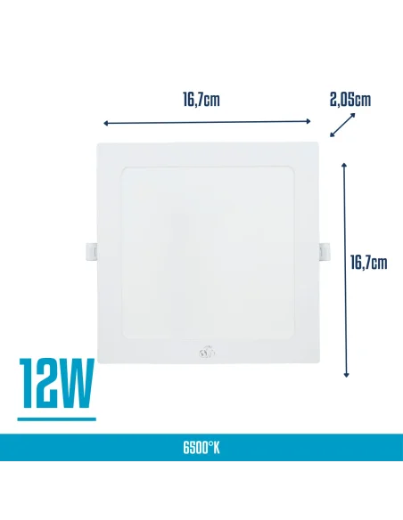Panel de embutir LED 12W cuadrado Fría [LPCE12W-F]