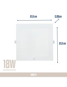 Panel de embutir LED 18W cuadrado Neutra [LPCE18W-N] 2