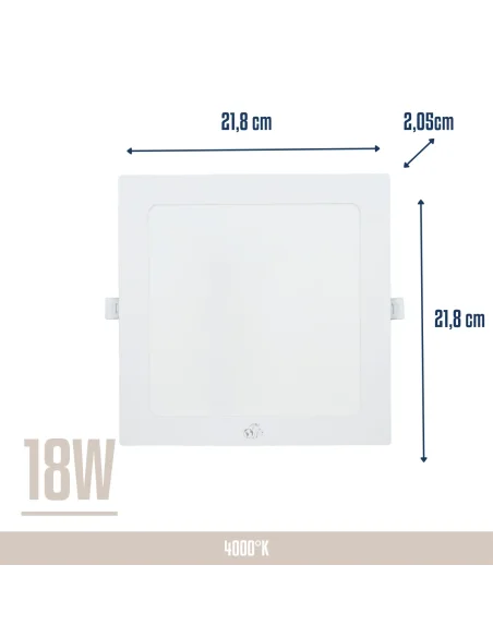 Panel de embutir LED 18W cuadrado Neutra [LPCE18W-N]