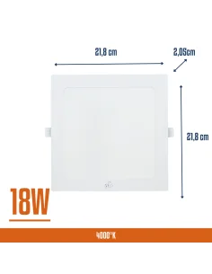 Panel de embutir LED 18W cuadrado Cálida [LPCE18W-C] 2