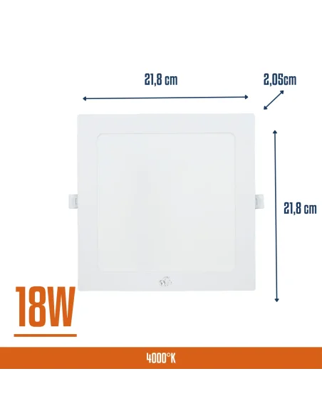 Panel de embutir LED 18W cuadrado Cálida [LPCE18W-C]