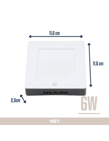 Panel de aplicar LED 6W cuadrado Neutra [LPCA06W-N]