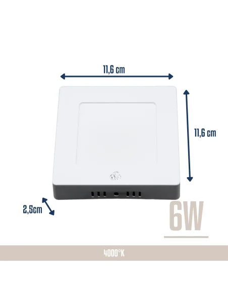 Panel de aplicar LED 6W cuadrado Neutra [LPCA06W-N]