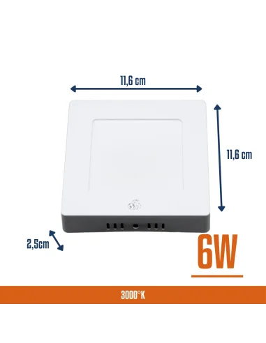 Panel de aplicar LED 6W cuadrado Cálida [LPCA06W-C]