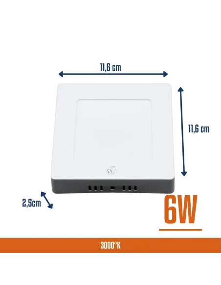 Panel de aplicar LED 6W cuadrado Cálida [LPCA06W-C]