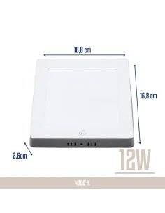 Panel de aplicar LED 12W cuadrado Neutra [LPCA12W-N] 2