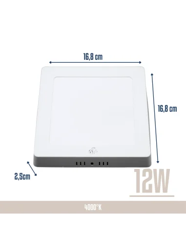 Panel de aplicar LED 12W cuadrado Neutra [LPCA12W-N]