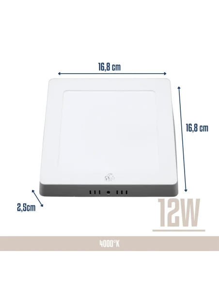 Panel de aplicar LED 12W cuadrado Neutra [LPCA12W-N]
