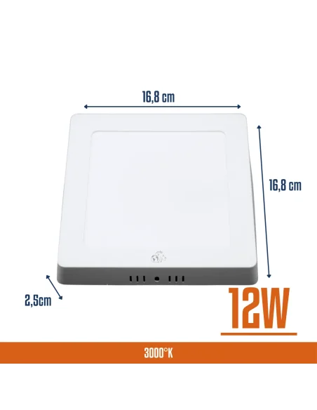 Panel de aplicar LED 12W cuadrado Cálida [LPCA12W-C]