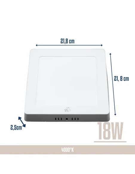 Panel de aplicar LED 18W cuadrado Neutra [LPCA18W-N]