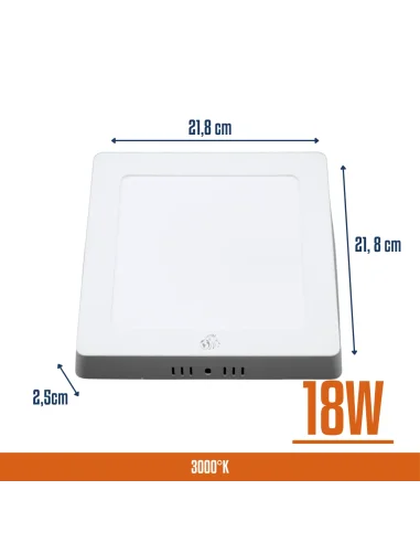 Panel de aplicar LED 18W cuadrado Cálida [LPCA18W-C]