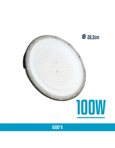 UFO LED aluminio + PC 100W Fría [UFO100W-P-F]