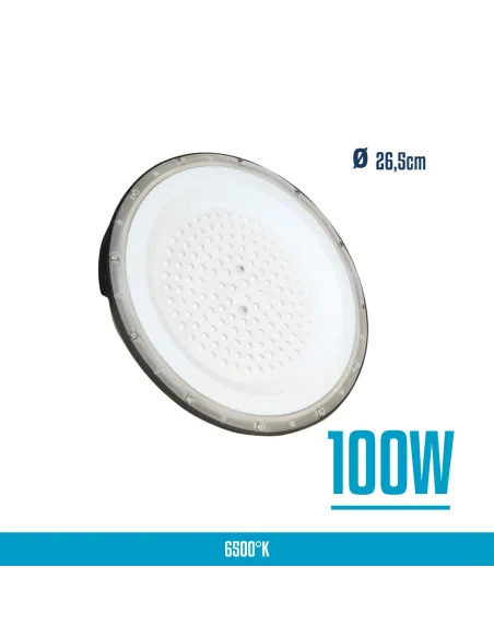 UFO LED aluminio + PC 100W Fría [UFO100W-P-F]