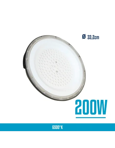UFO LED aluminio + PC 200W Fría [UFO200W-P-F]