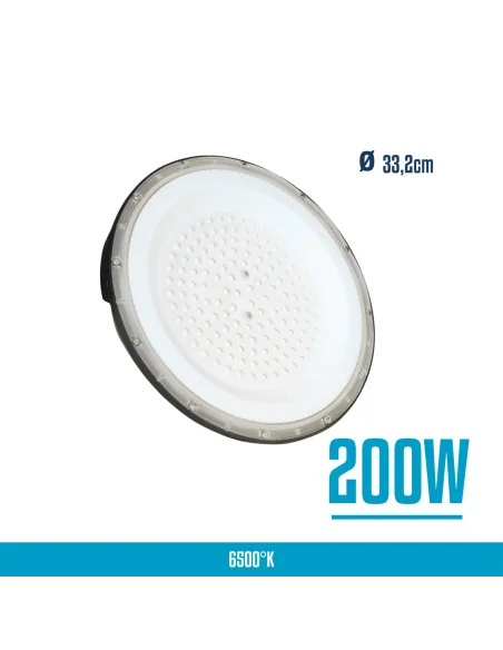 UFO LED aluminio + PC 200W Fría [UFO200W-P-F]