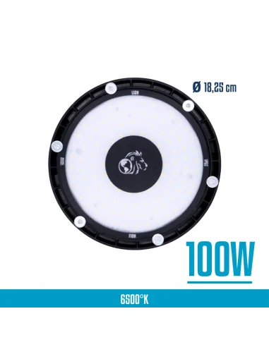 UFO LED aluminio + vidrio 100W Fría [UFO100W-F]