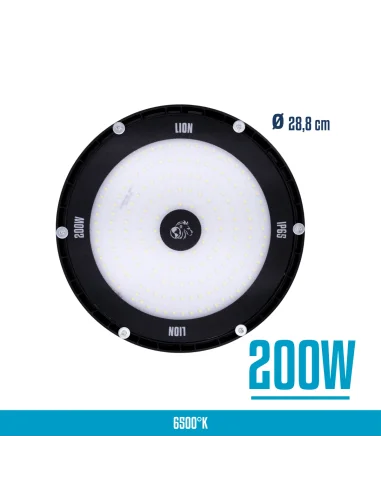 UFO LED aluminio + vidrio 200W Fría [UFO200W-F]