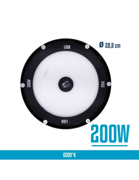 UFO LED aluminio + vidrio 200W Fría [UFO200W-F]