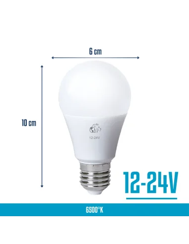 Lámpara bulbo 12-24volt LED Fría [LA12W-12V-F]
