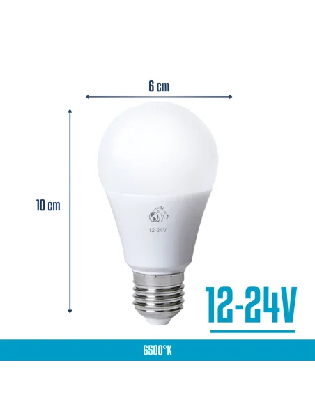 Lámpara bulbo 12-24volt LED Fría [LA12W-12V-F]