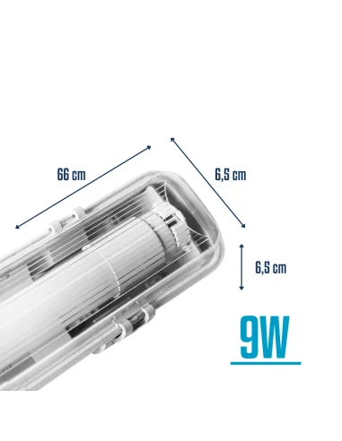 Listón estanco para tubo LED 9W  [EST09]