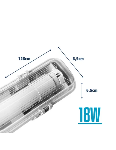 Listón estanco para tubo LED 18W  [EST18]
