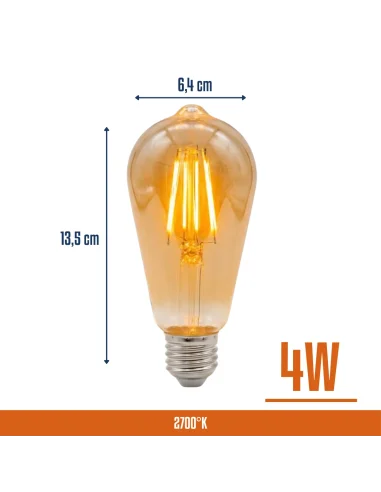 Lámpara Filamento LED 4W Cálida [LFH4W-V-C]